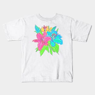 Colorful Lilly flowers Kids T-Shirt